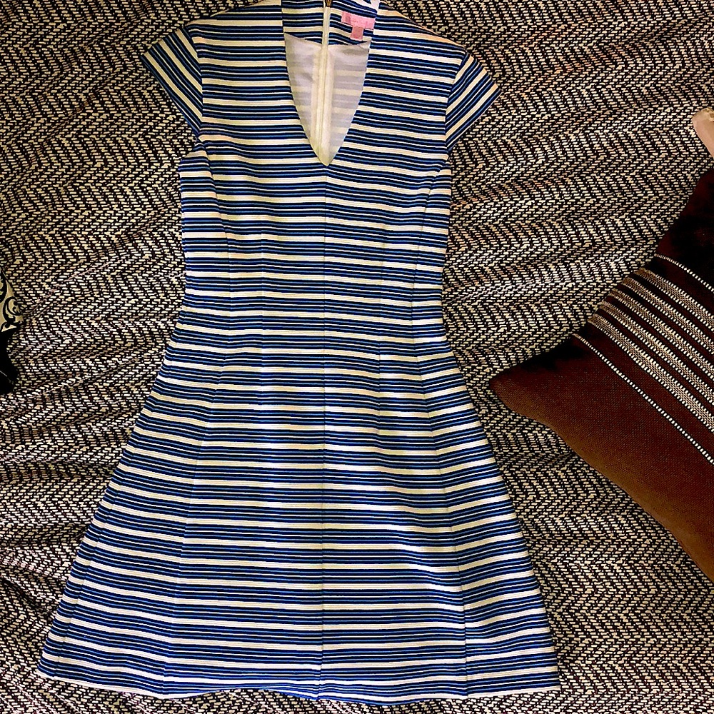 Lilly Pulitzer Blue & White Striped Knit Dress